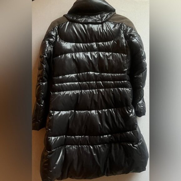 Time Duck Feather Down Puffer Jacket Mid Length Black Size M - Picture 2 of 13